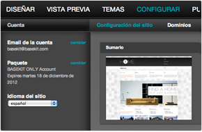 Panel de control fácil para crear web empresas