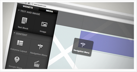 ejemplo de web siendo diseñada con BaseKit 2